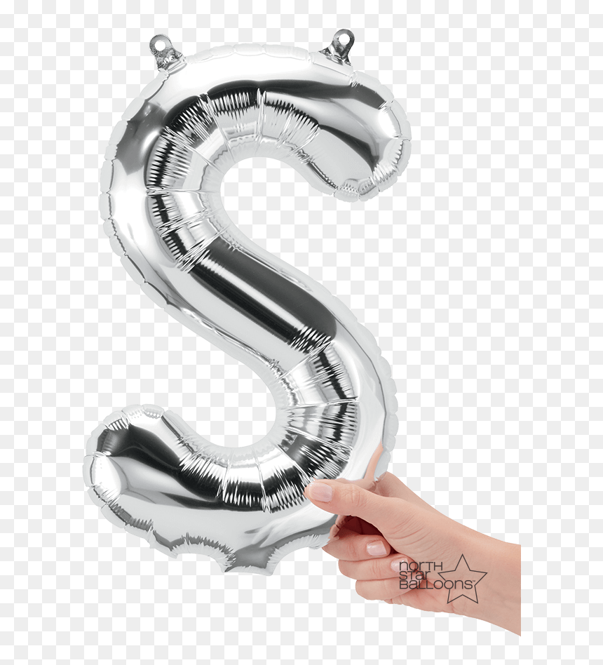 Letter Rose Gold Foil Balloon , Png Download - Silver Balloon Letter S, Transparent Png - silver balloon png