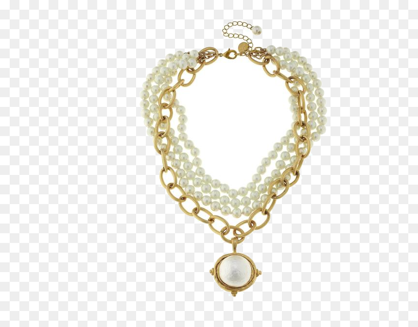 Susan Shaw Cotton Pearl Cab Multi-strand Pearl Necklace - Necklace, HD Png Download - strand of pearls png