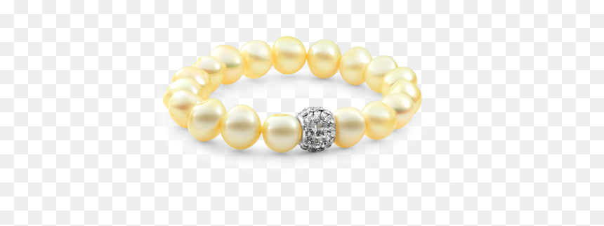 Creamy Yellow Freshwater Pearl Bracelet, Yellow Pearl - Bracelet, HD Png Download - strand of pearls png