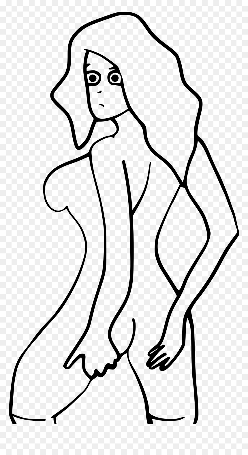 Nude Woman Looking Back Clip Arts - Nudity, HD Png Download - woman back png