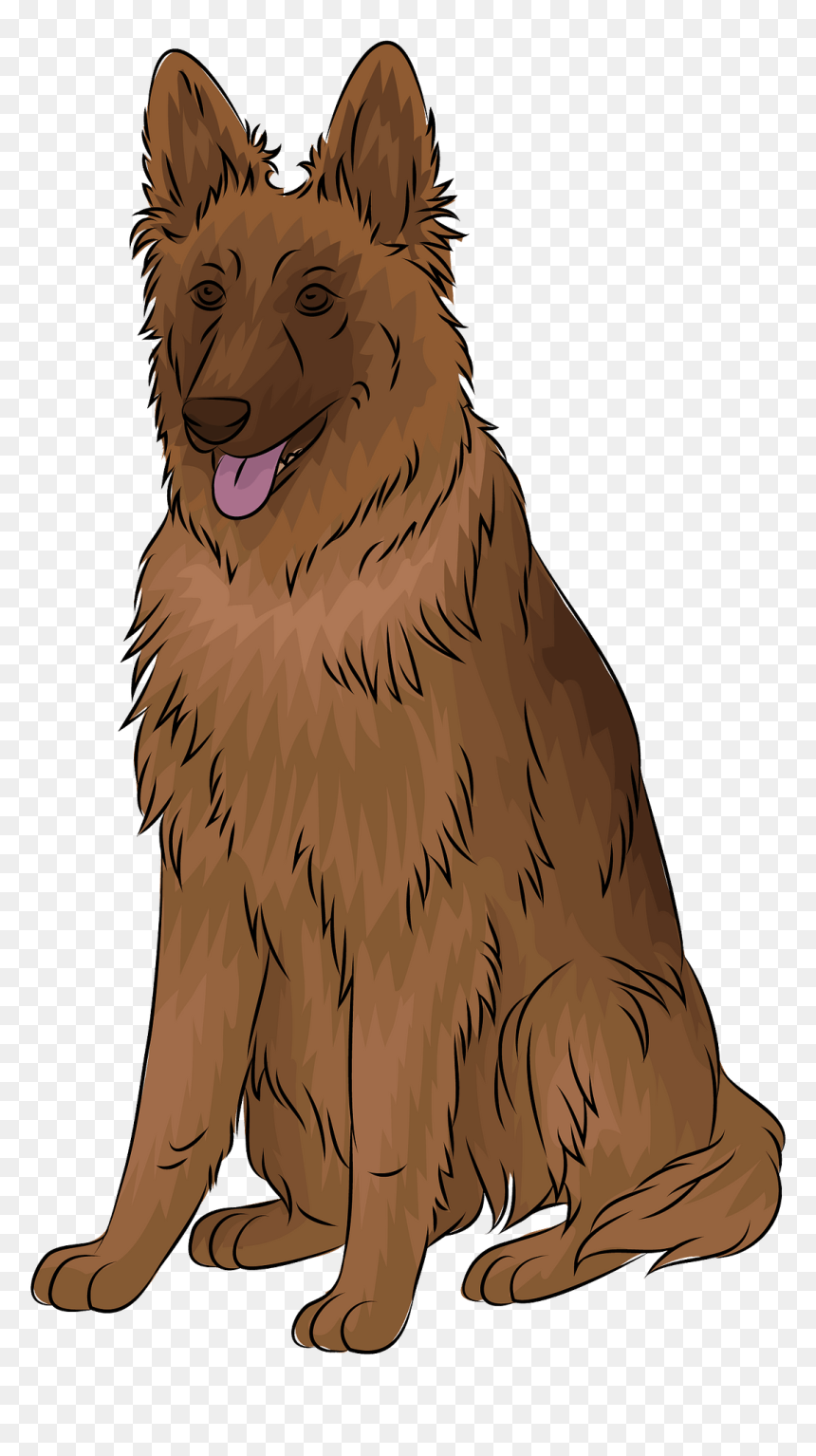 Dog Yawns, HD Png Download - german shepherd silhouette png
