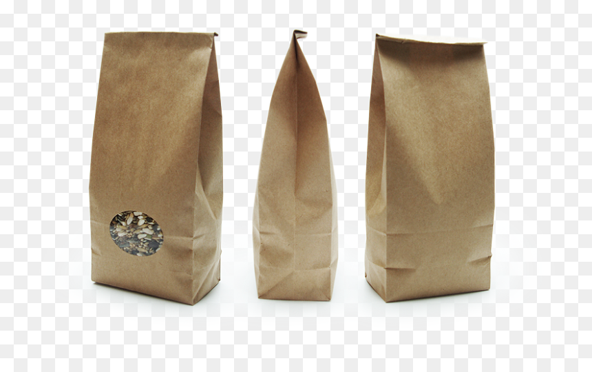 Popieriniai Maišeliai Su Langeliu, HD Png Download - brown paper bag png