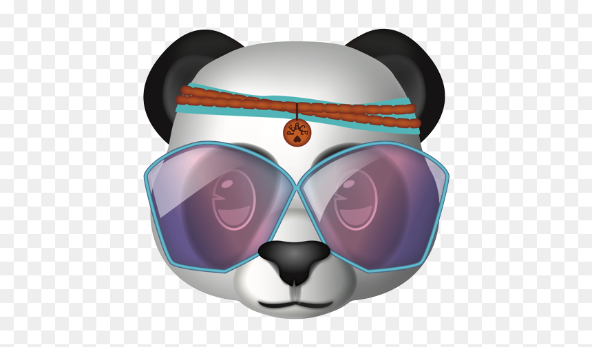 Panda Emoji Gif, HD Png Download - hippie glasses png
