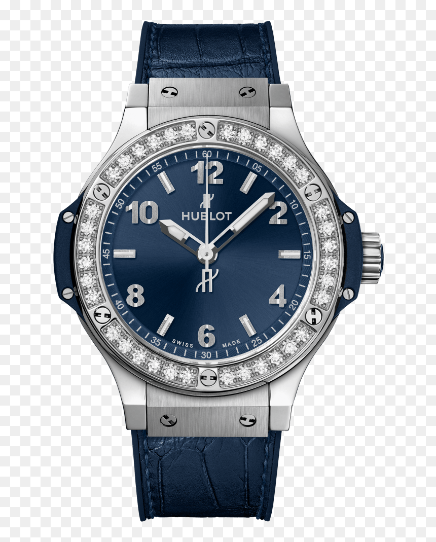 Big Bang Steel Blue Diamonds 38 Mm, Front View - Hublot 361 Sx 7170 Lr 1204, HD Png Download - blue diamonds png
