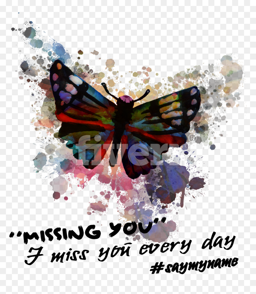 Do Unique Watercolor Tshirt Design For You And Your - Brush-footed Butterfly, HD Png Download - watercolor butterfly png