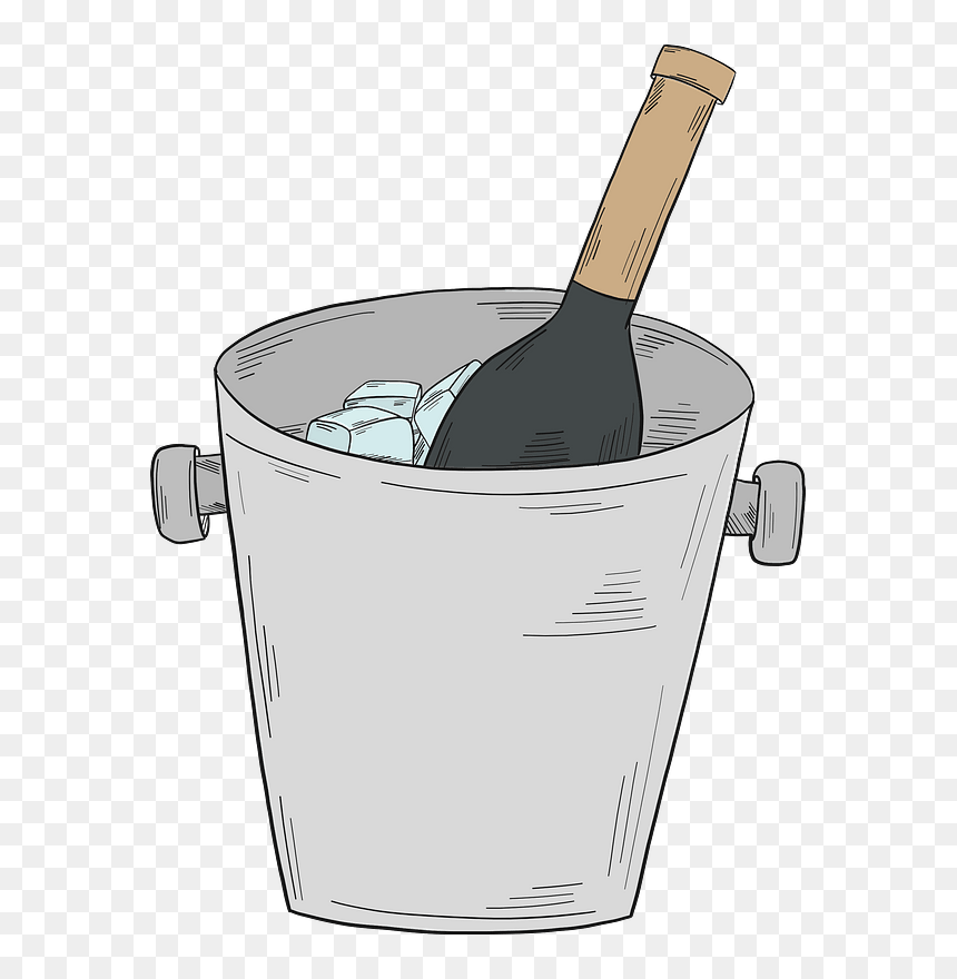 Bottle Of Wine In An Ice Bucket Clipart, HD Png Download - ice bucket png