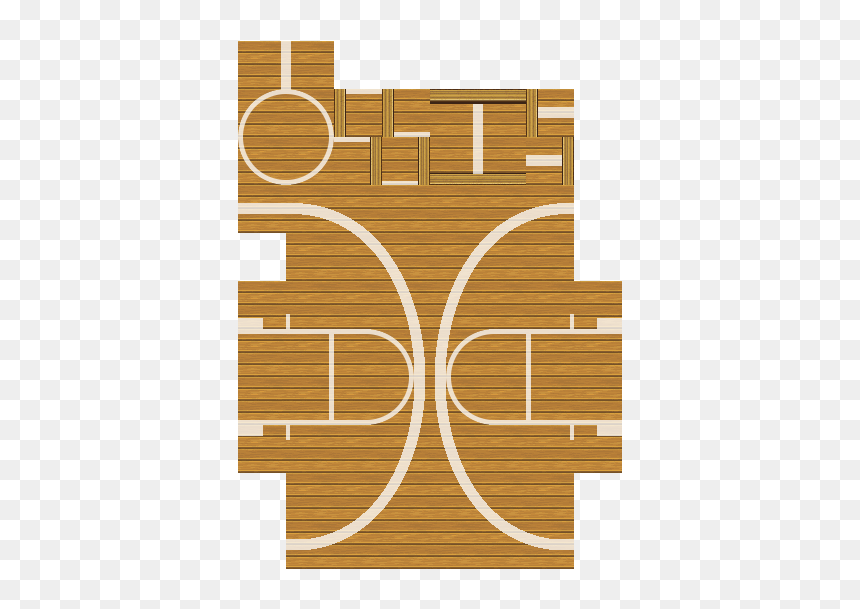 Basketball - Court - Lines - Modern - Wood, HD Png Download - basketball court lines png