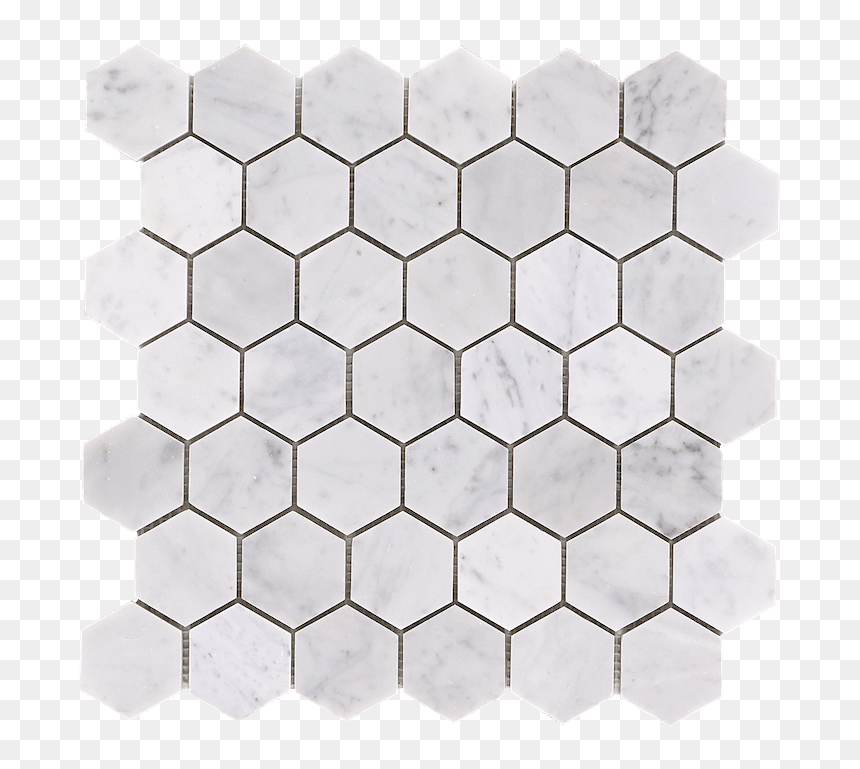 Carrara Bianco Marble Mosaic Tile, HD Png Download - hexagon texture png