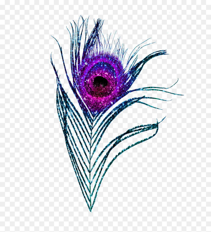 Glitter-feather 0008 8, HD Png Download - blue feather png