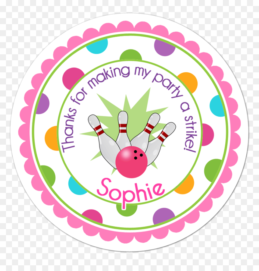 Bowling Wide Polka Dot Border Personalized Sticker - Circle, HD Png Download - dot circle png