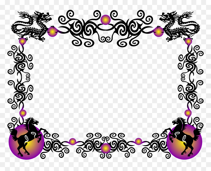 Chinese Dragon Border Png - Chinese New Year Border Rat, Transparent Png - dragon border png