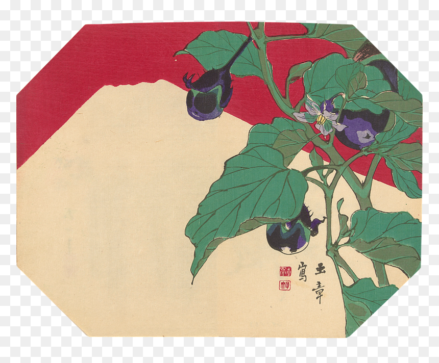 Aubergineplant En De Berg Fuji, HD Png Download - japanese tree png
