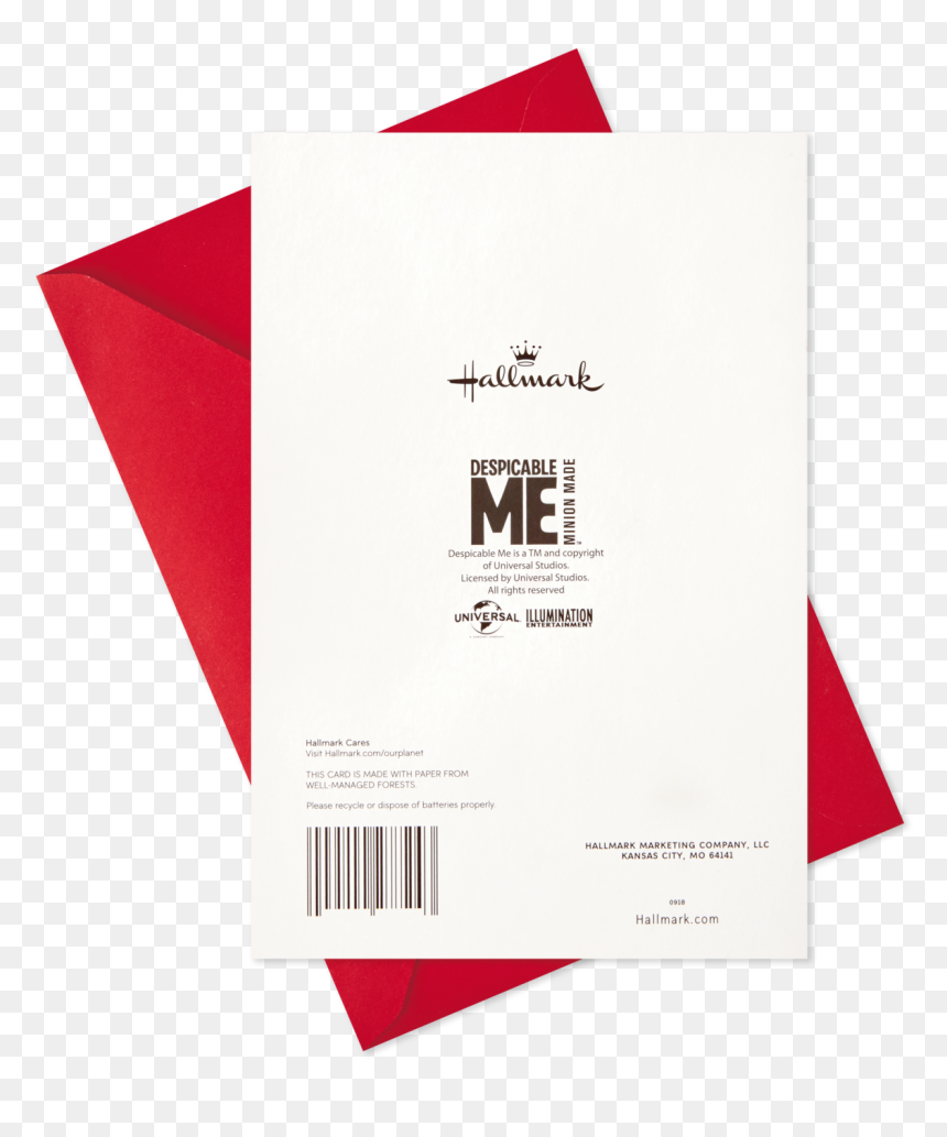 Despicable Me Minions Valentines Day Card With Sound - Hallmark, HD Png Download - note card png