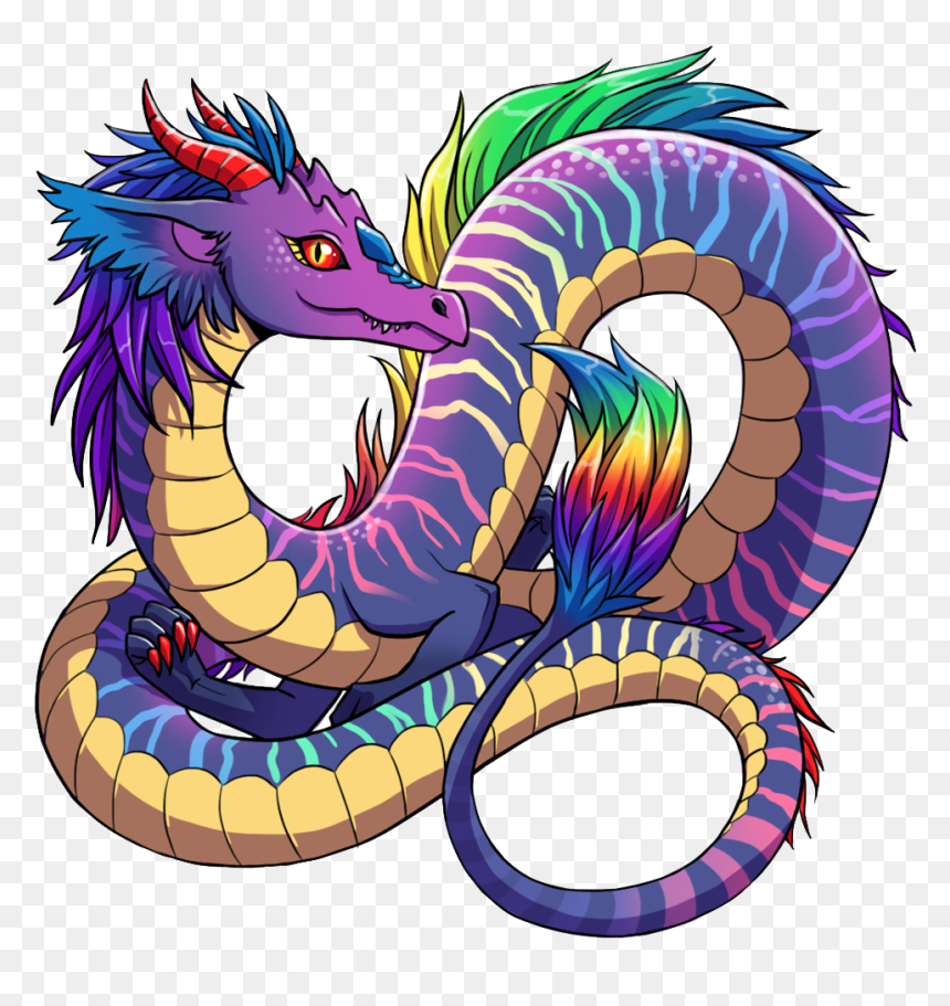 Rainbow Dragon Key Charm - Rainbow Dragon Png, Transparent Png - dragon border png