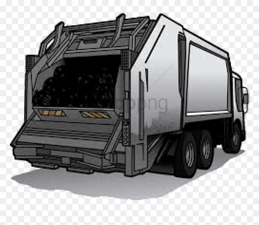 Free Png Download Grey Garbage Truck Png Images Background - Trailer Truck, Transparent Png - garbage truck png
