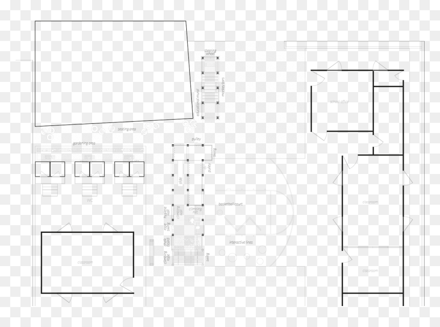 Technical Drawing, HD Png Download - basketball court lines png