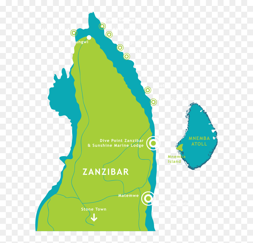 Dive Sites In Zanzibar - Map, HD Png Download - diving board png