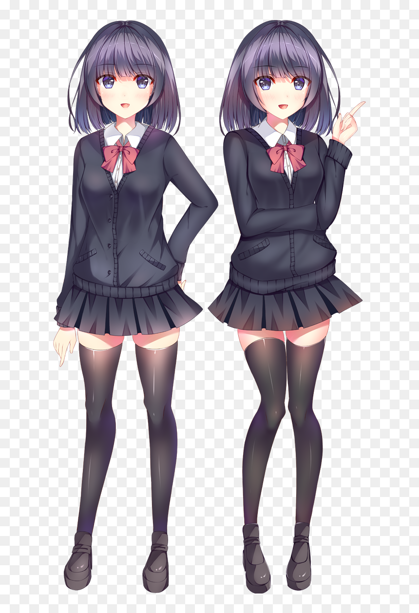 Anime, HD Png Download - anime school girl png