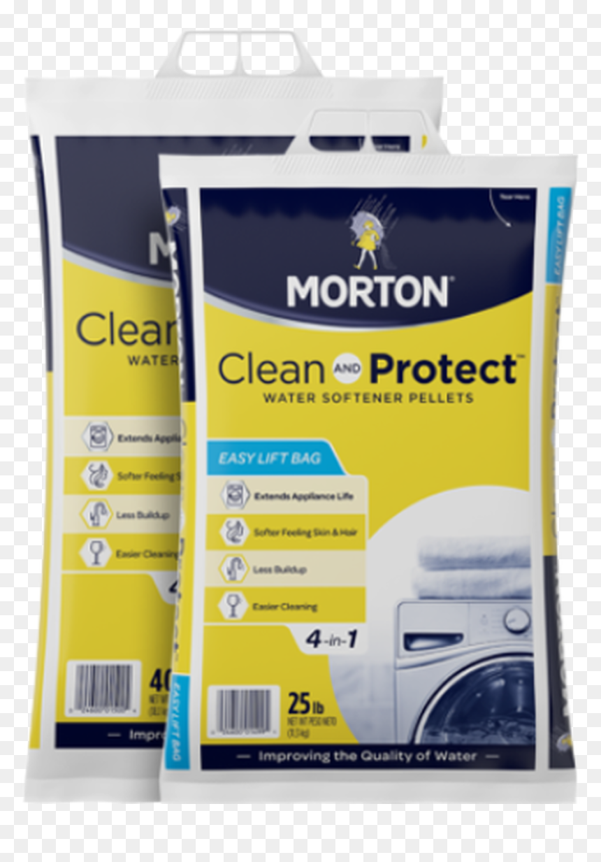 Morton® Clean And Protect™ 40lb Bag - Morton Clean And Protect Water Softener Pellets, HD Png Download - morton salt png