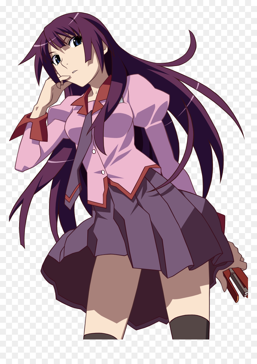 Hitagi Bakemonogatari, HD Png Download - anime school girl png