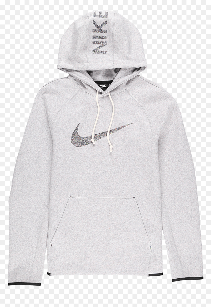 White Grey Swoosh Hoodie, HD Png Download - white nike swoosh png