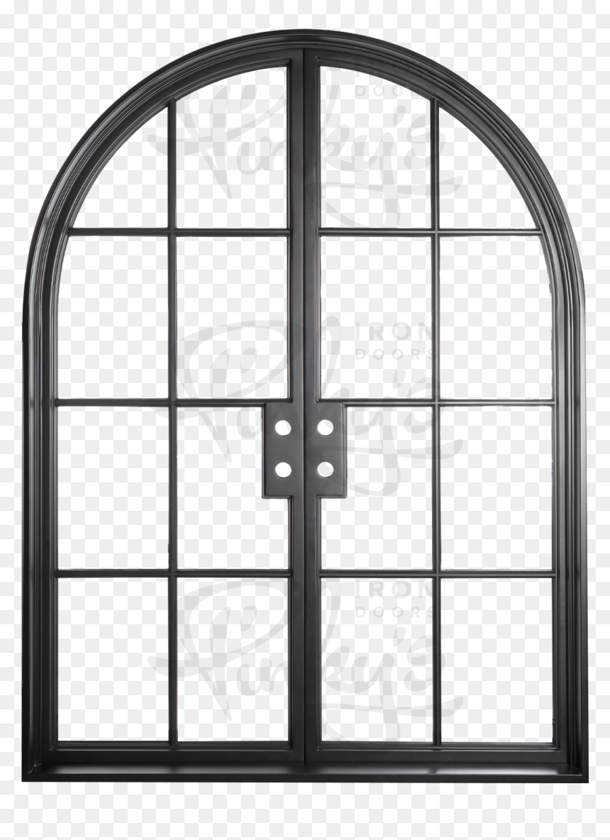 Steel Double Doors Arched, HD Png Download - arch window png