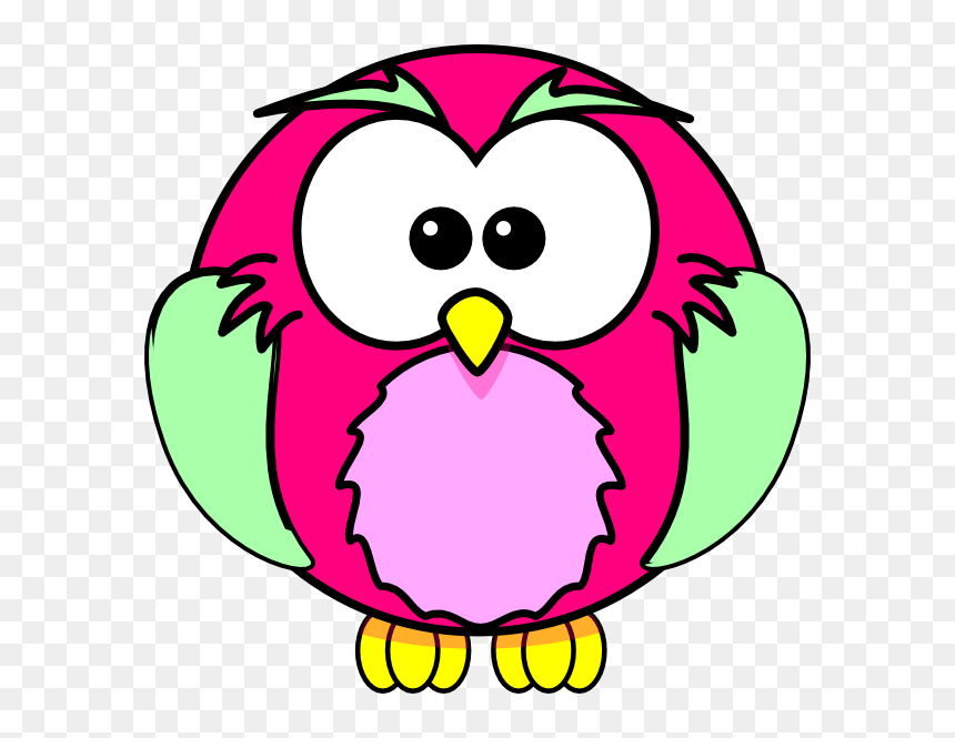 Cartoon Owl, HD Png Download - pink owl png