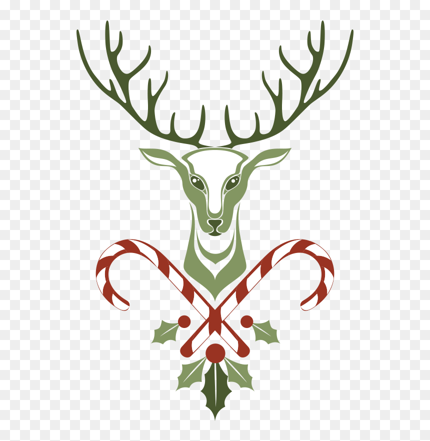 Deer Wall Decal Christmas Sticker - Frames Merry Christmas Png, Transparent Png - christmas deer png