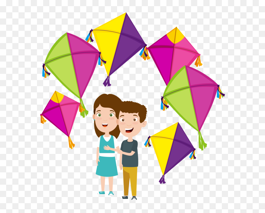 Transparent Makar Sankranti Line Kite Child For Happy - Happy Makar Sankranti Clipart, HD Png Download - happy children png