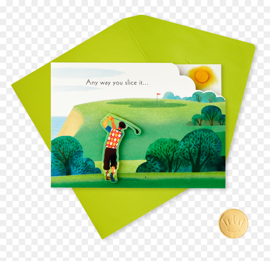 Hole In One Golfer Mini Pop Up Birthday Card - Illustration, HD Png Download - birthday card png