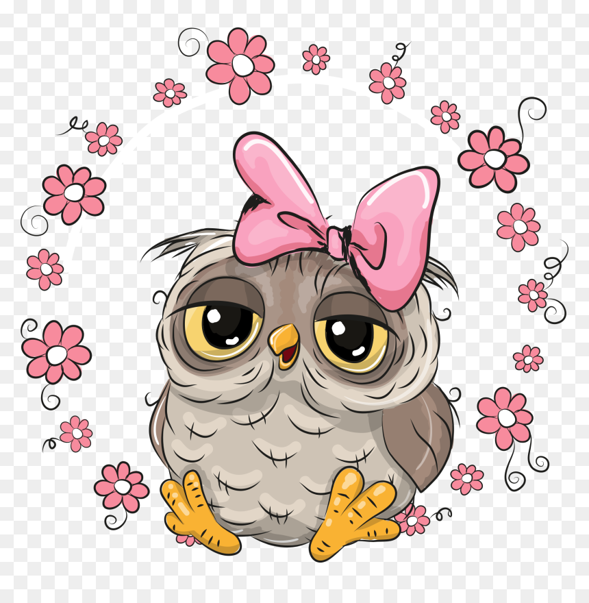 Vector Image Owl Cute, HD Png Download - pink owl png