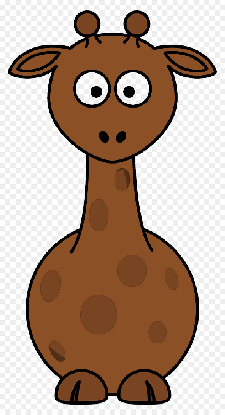 Simple, Circle, Cartoon, Giraffe, Long, Neck, Animal, HD Png Download - giraffe cartoon png