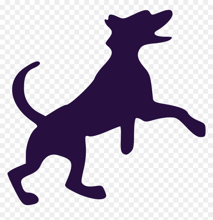 Dog Silhouette Playing Vector, HD Png Download - dog barking png