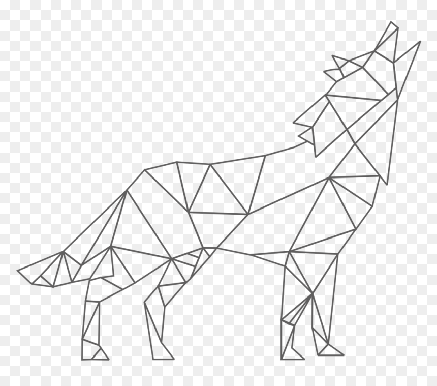 Transparent Wolf Drawing Png - Origami Drawing, Png Download - wolf drawing png