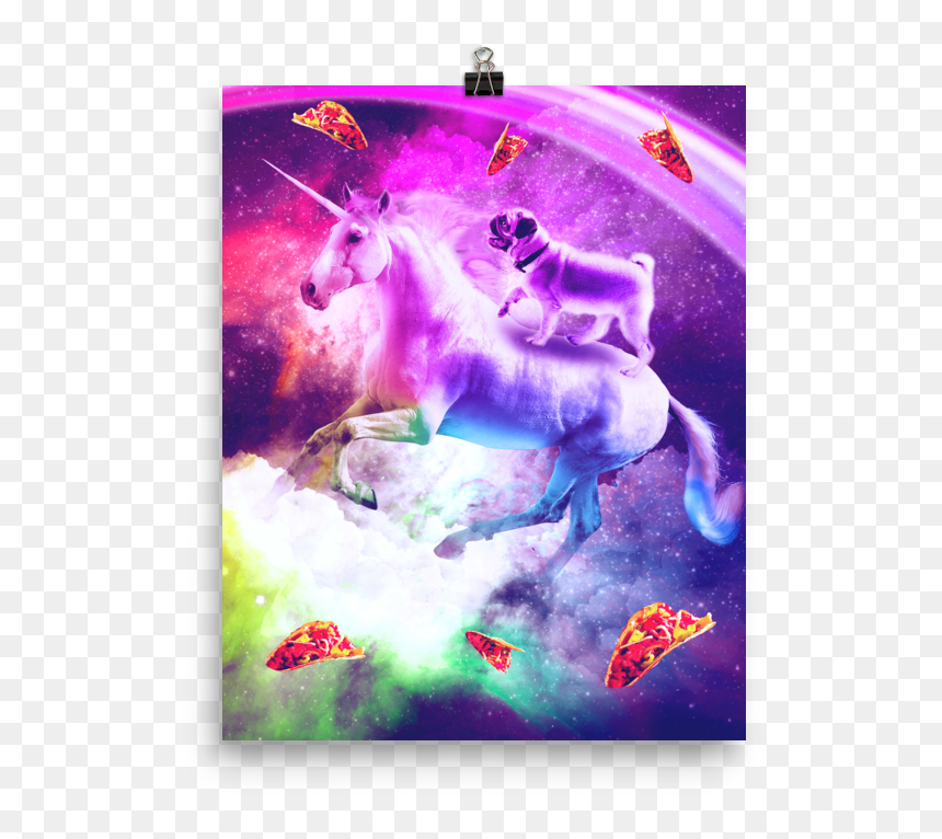 Pug Riding A Unicorn, HD Png Download - flying unicorn png