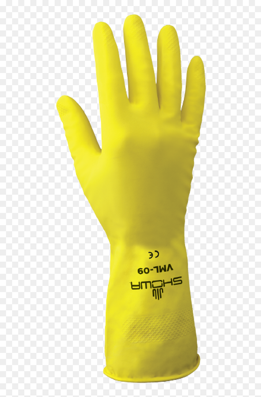 Showa Value Master Flock Lined Natural Rubber Gloves - Yellow Rubber Gloves Png, Transparent Png - rubber gloves png