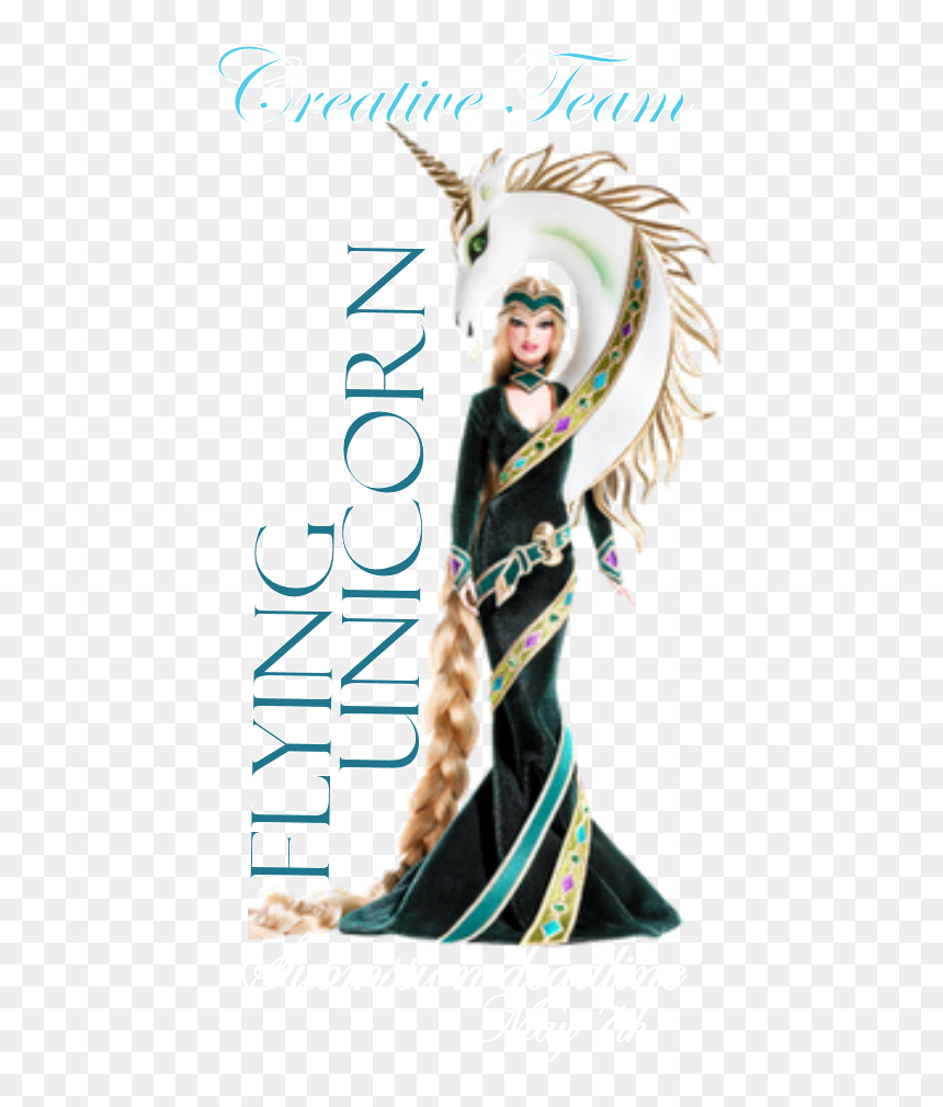 Bob Mackie Unicorn Barbie, HD Png Download - flying unicorn png