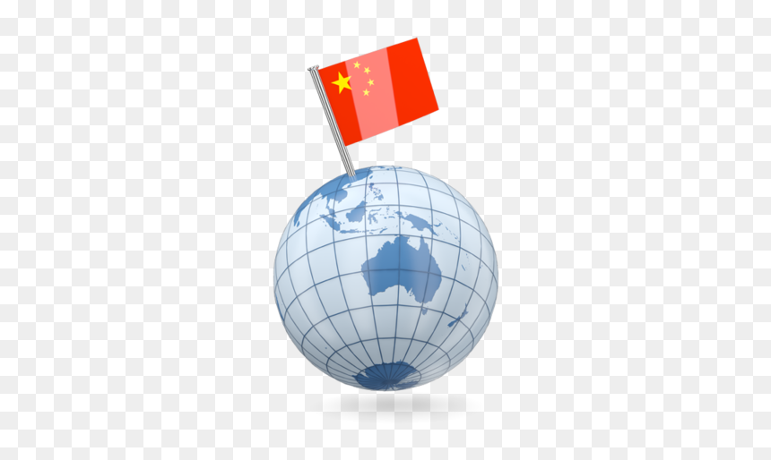 Earth With Flag Pin - Flag On The Globe China, HD Png Download - flag globe png