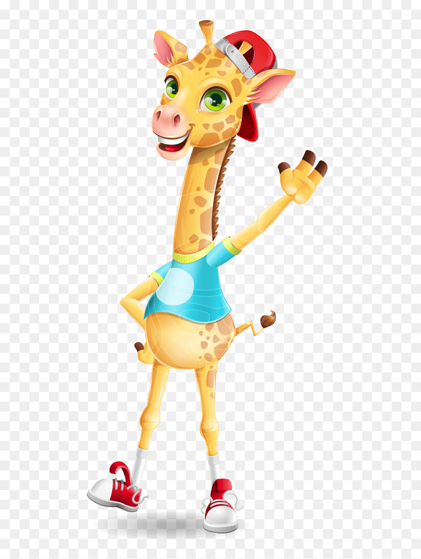 Funny Giraffe Cartoon Vector Character - Cartoon, HD Png Download - giraffe cartoon png