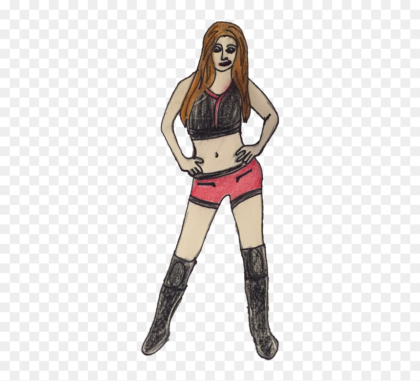 Wrestler Drawing Muscle - Drawing, HD Png Download - paige wwe png