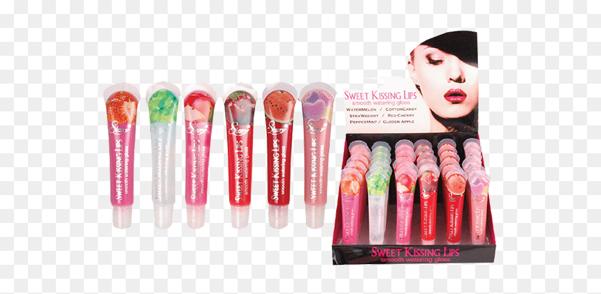 Sweet Kissing Lips Gloss, HD Png Download - kissing lips png