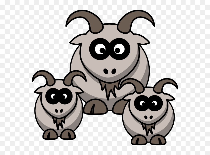 Goat Clipart Three - Cartoon Goat, HD Png Download - goat clipart png