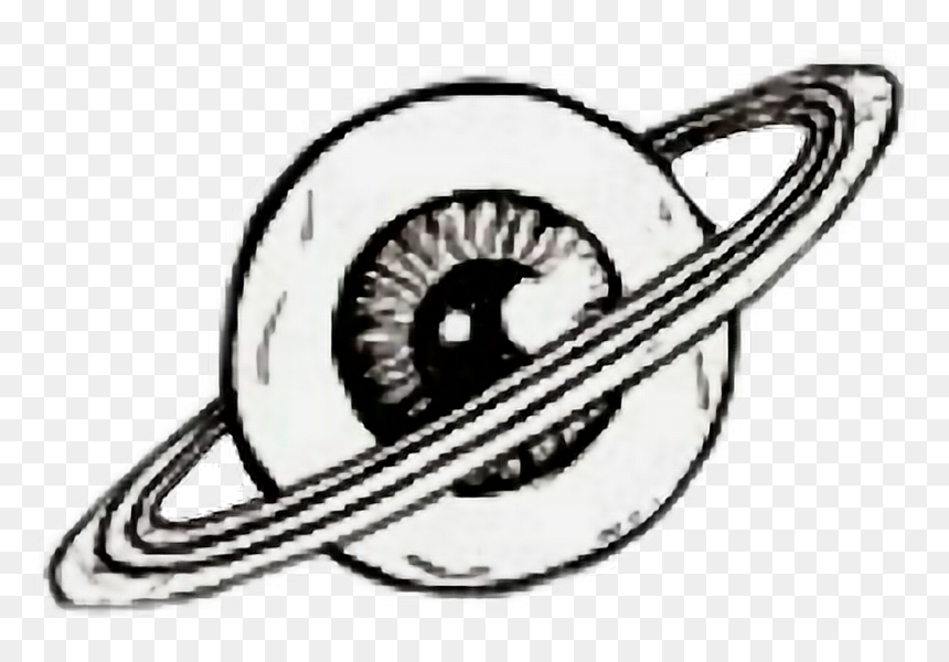 Eye Space Planet Black White Drawing Clipart Trendy - Planet Drawing Black And White, HD Png Download - snake eyes png
