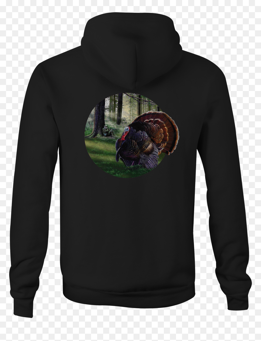 Motorcycle Zip Up Hoodie Wild Turkey Hunting In A Field - Hoodie, HD Png Download - wild turkey png