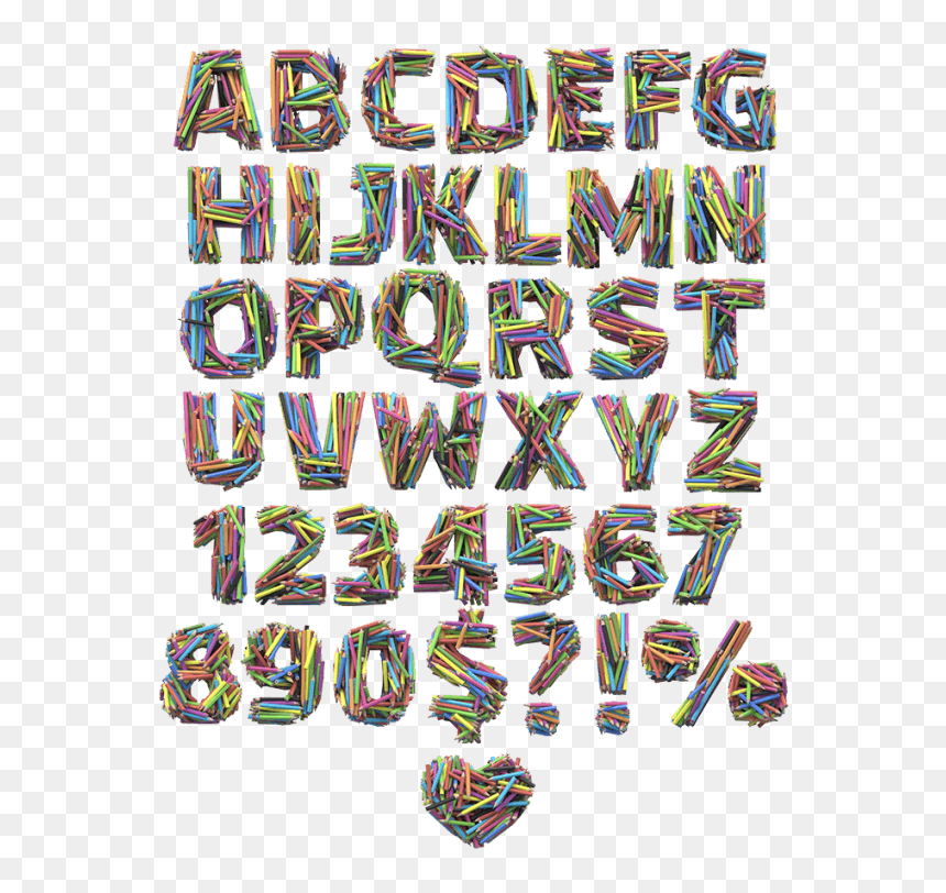 Colored Pencils Font - Colored Pencil Font, HD Png Download - color pencil png
