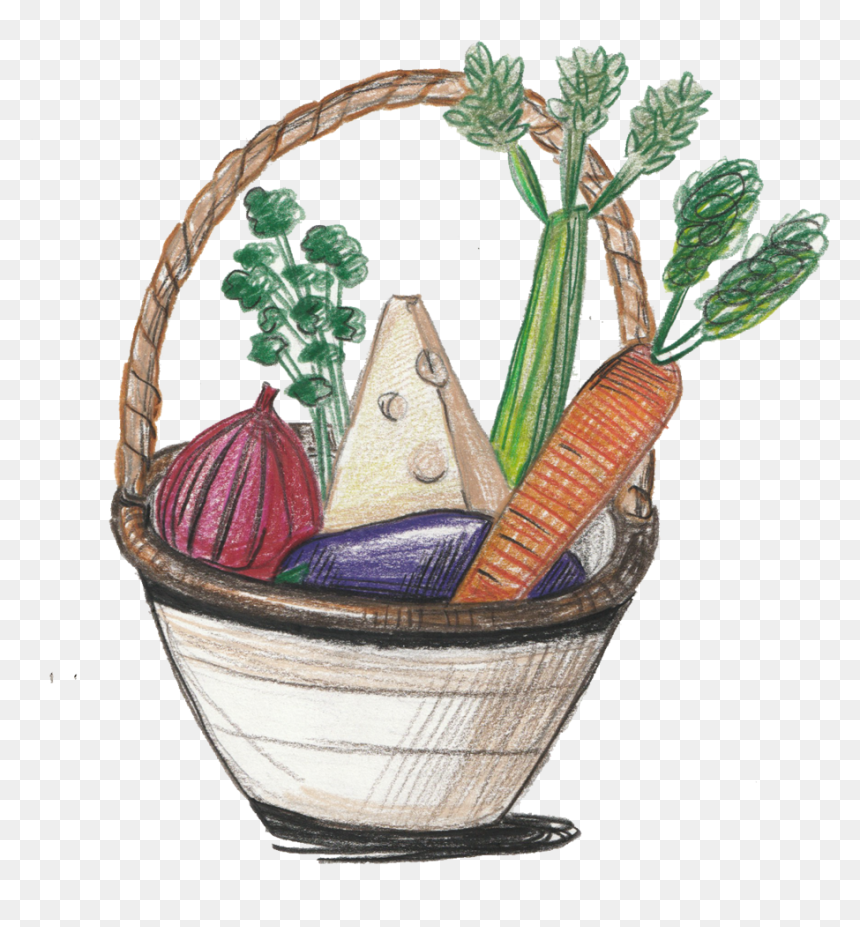 Basket, HD Png Download - easter egg basket png