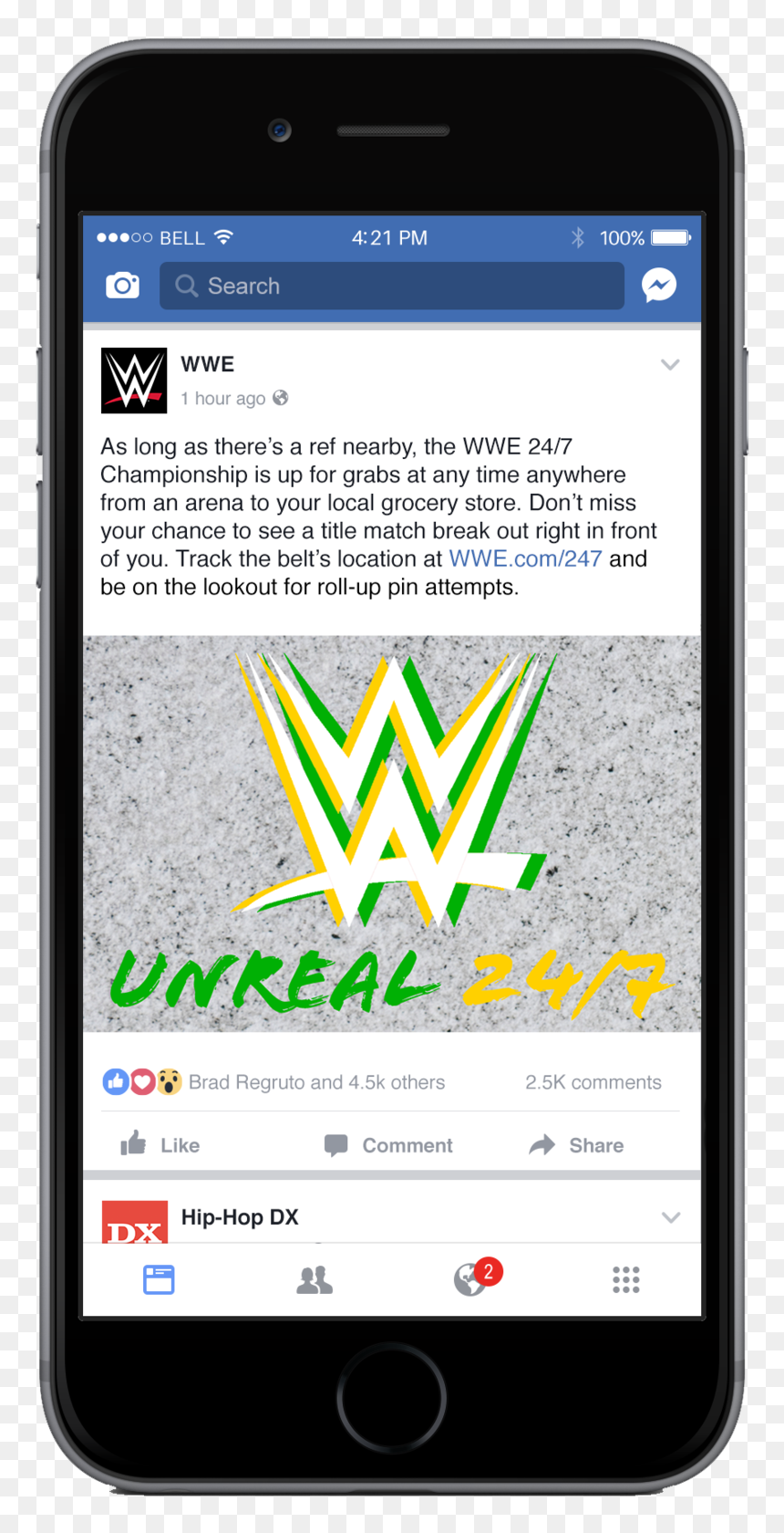 Wwephonemock2 - Iphone, HD Png Download - wwe belt png