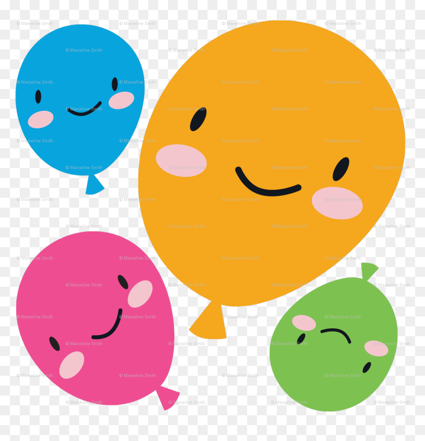Kawaii Balloons Png , Png Download - Balloon, Transparent Png - orange balloons png