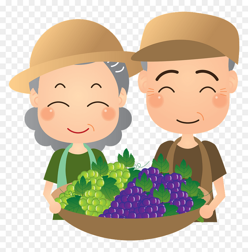 Grape Fruits Farmer Clipart - Farmer Clipart, HD Png Download - farmer hat png