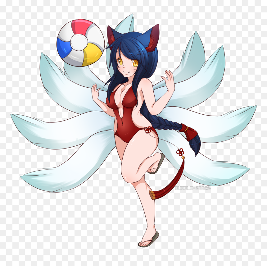 Swimsuit Ahri - Cartoon, HD Png Download - league of legends ahri png